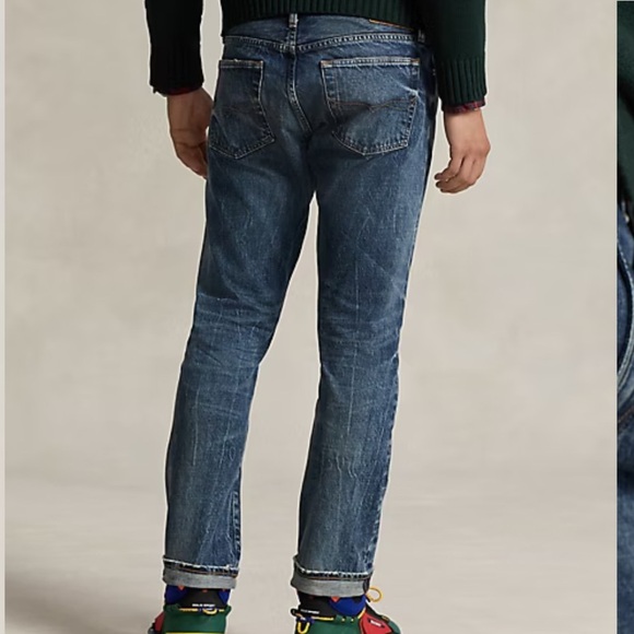 Polo Ralph Lauren Unique Distressed Varick Slim Straight 34 Men’s Jeans - Picture 4 of 13